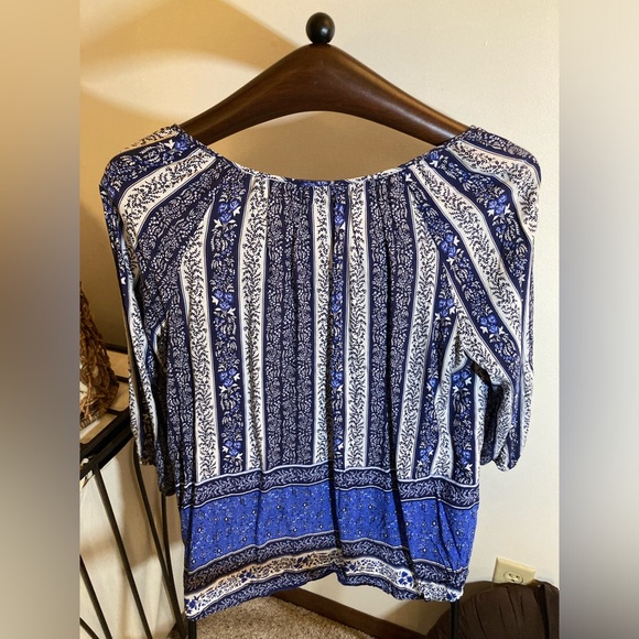 Blue and white Boho blouse - Picture 3 of 3
